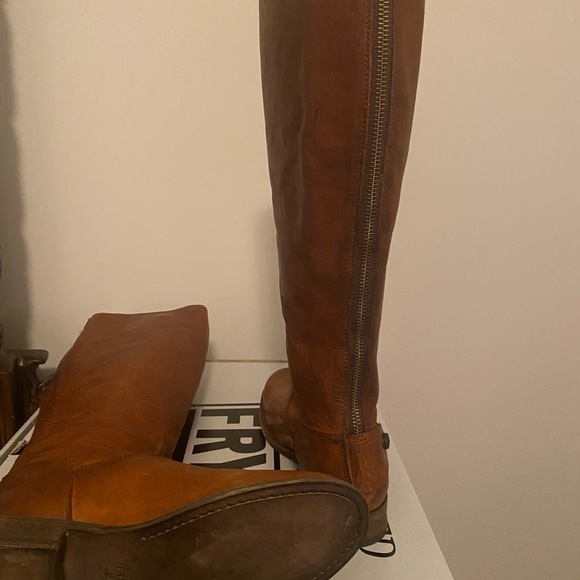 Frye Shoes - Frye Melissa Button Cognac Leather Casual Boots - New With Tags!!